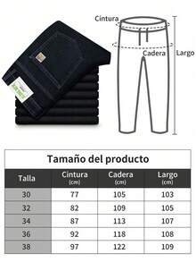 Jeans de diseño clásico sueltos para hombres, Jeans Básicos de Trabajo, Jeans para Hombre,Men's Classic Regular Jean, Jean de Corte Holgado, Pantalón de Mezclilla, Diseño Clásico Y Chic Para Negocios - Negro - Ver 4