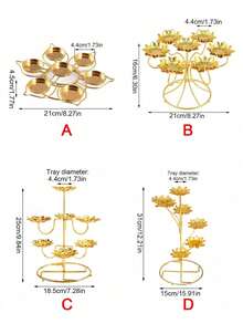 油灯烛台 - 精美的佛教祭坛用品，带有莲花酥油灯设计、烛台、许愿茶灯和冥想氛围，适用于小圆形蜡烛） - 1pc - 查看 2
