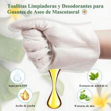 30 Piezas Toallitas Humedas para Perro, Toallitas de Guantes de Aseo para Mascotas de Hipoalergénico, Eliminan Olores, Nutren y Cuidan Pelaje, para Ojos, Glúteos y Cuerpo de Perros y Gatos - 1 - Ver 2