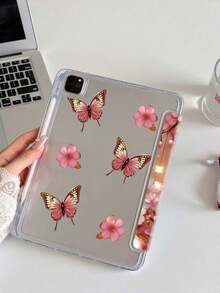 蝴蝶花保护套，兼容 iPad (A16) 第 11 代 11 英寸 2025、iPad 10.2/Mini6/Mini7/9.7 英寸、平板电脑保护套，兼容三星 Galaxy Tab A9 Plus，3+Y 可折叠防弯折，硅胶加固边角，自动唤醒/睡眠功能，内置笔槽，多角度可折叠支架 - 完美日常保护，时尚简约图案。 - 彩色 - 查看 6