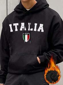 Áo hoodie nam dáng rộng có túi kangaroo kiểu Ý hiệu Zrgoth, thích hợp cho mùa Thu/Đông. - màu đen - Xem 4