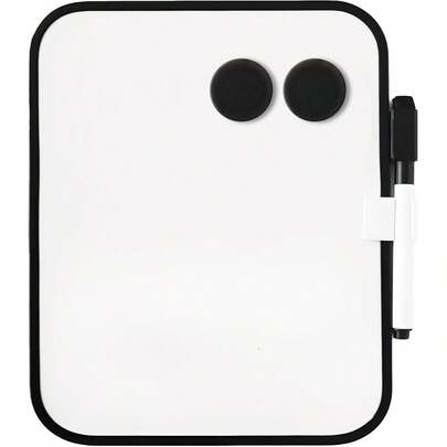 6" X 8" Magnetic Whiteboard With Black Frame, Includes Marker Pen And 2 Magnets - Small Dry Erase Board For School Lockers, Classrooms, Home, Office, Travel,White Board, Back To School