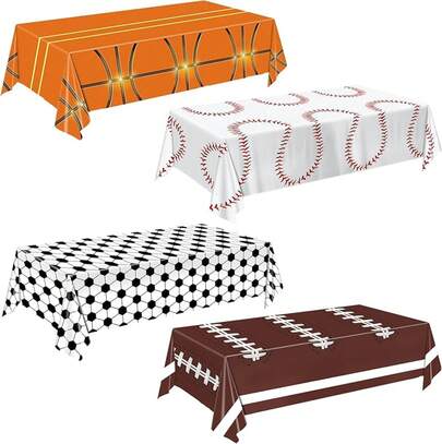 4 manteles de mesa con diseño de autos de carreras para decoración de fiesta de cumpleaños, de 54x108 pulgadas