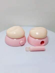 迷你可爱唇彩罐配柔软硅胶唇刷口红分装瓶，便携式旅行唇膜分装罐，适用于 3.5g（0.12oz） - 彩色 - 查看 7