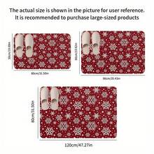1pc 2D Flat Flannel 1 Piece Christmas Snowflake Welcome Doormat - Non-Slip, Machine Washable, Fade Resistant, Low Pile Polyester Rectangular Mat For Living Room, Bedroom, Kitchen, Laundry Room - Multicolor - View 4