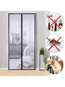 Magnetic Mesh Screen Door, Magnetic Curtain, Self-Sealing Thickened Mesh Partition, Effectively Blocks Mosquitoes, Suitable For Indoor And Outdoor Use, Can Be Used As Indoor Partition, Applicable To Bedroom, Wardrobe Door, Perfect Gift For Women, Also Suitable For Balcony, Office, Bathroom, Living Room, Bedroom, Wedding, Kitchen, Dorm, Home Decor, Ideal Choice For Bathroom Accessories, Autumn Decor, Furniture, Curtains, Mosquito Net - Multicolor - View 8