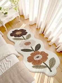 DAJIANG 1件复古简约花卉印花防滑地毯，柔软舒适，可折叠，易于打理和水洗，适用于客厅、厨房、浴室、卧室等家居装饰，加厚设计，可用作节日装饰、玄关地毯、走廊地毯，适合秋冬季节使用。 - 彩色 - 查看 4