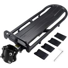 1 Set Bike Rear Rack Retractable, Aluminum Alloy, Equipped With Screws And Small Wrench, Bicycle Cargo Rack Mount, With Quick Assembly, For Mountain Bike, MTB Road Bike And Other Bicycle - 黑色 - 查看 6