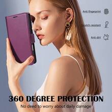 Flip Wallet High-Quality With Card Slot Kickstand Strong Magnetic Flip Artificial Leather Case ForiPhone 17 Pro Max 17 Air 16 16e 15 Pro 14 Plus 13 Mini 12 Pro 11 X XS XR XS Max 7 8 Plus SE2 SE3 ForSamsung Galaxy S25 S24 Ultra S23 FE S22 Plus S21 S20 A07 A17 A56 A55 A54 A53 A52 A51 A36 A35 A34 A33 - Burgundy - View 4