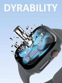 3Pcs Sports And Leisure Watch Case, Compatible With Apple Watch, Drop-Resistant And Scratch-Resistant, Ultra-Thin Tempered Glass Film, Integrated With PC Case, Compatible With Apple Watch Series Ultra/SE/11/10/9/8/7/6/5/4, 40/41/42/44/45/46/49 Mm, Easy To Replace, Men's And Women's Watch Case - Space Gray + Space Gray + Space Gray - View 3