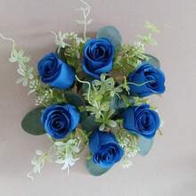 1 件装假花植物蜡烛环人造丝玫瑰花环植物花环烛台适用于婚礼装饰新娘花束花园