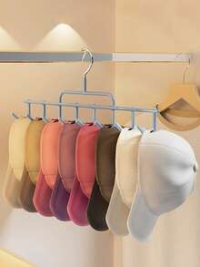 1pc Hat Storage Rack, Paired With Apricot And Gray, Space Saving Organic Wardrobe Hats - Can Hold Up To 8 Hats, Suitable For Multifunctional Vest Hat Storage Rack, Household Hook Hanging Hat Scarf Rack. It Is A Must-Have For Dormitories/Bedrooms, Can Save Space, And Is An Excellent Gift For Valentine's Day, Birthday, And Bathrobe Hooks