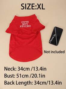 这款轻便的宠物服装适合猫狗穿着，采用字母印花圆领T恤设计，适合小型猫咪和法国斗牛犬。春、夏、秋季居家或外出穿着都非常合适，让您的爱犬更加快乐。（本产品尺码偏小，建议购买大1-2个尺码） - 紅色 - 查看 14