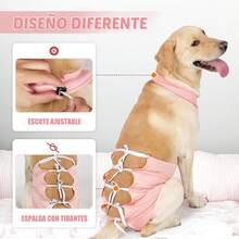 Traje de Recuperación para Perros - Transpirable, Elástico, Prevención de Lamidas y Arañazos, S-XL (Rosa, S) - Azul - Ver 7
