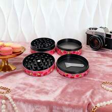 Cute Tobacco/Herb Grinder - Pink & Pretty Strawberry/Cherry Metal Grinder, 4-Piece 50MM, Smoking Accessories, For Smokers - 櫻桃 - 查看 6
