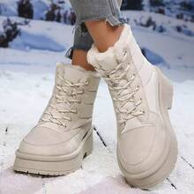 2025 Winter Women's Fashion Thick Warm Lining Anti- Snow Boots - Apricot - View 6