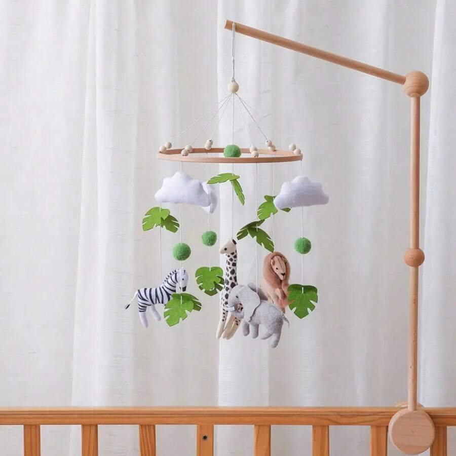 手工制作的绵羊、星星和月亮造型婴儿床铃，婴儿床挂饰，可爱动物造型玩具，益智玩具，提升手眼协调能力，预防近视，婴儿房装饰，多种颜色可选，新生儿摇铃玩具，亲子互动最佳礼物，生日、圣诞节礼物