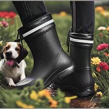 Hombres Goma Botas De Lluvia 10.5 Negro - inicial - Ver 7