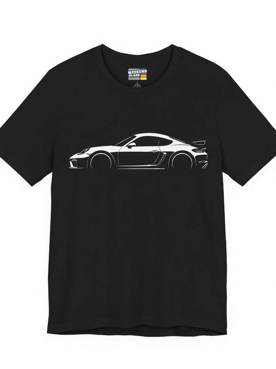 718 Cayman GT4 Shirt W Side Silhouette 982 Cayman GT4 Model Years 2019 2020 2021 2022 2023 2024 2025 TShirt T-Shirt Car Guy Gift - 款式4 - 查看 1