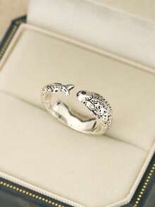 1PC Vintage-Style Ancient Silver Color Fish Charm Open Ring, Suitable For Both Men And Women, Perfect For Daily And Festive Outfits, Can Be Given As A Gift To Friends. - 魚 戒指 - 查看 3