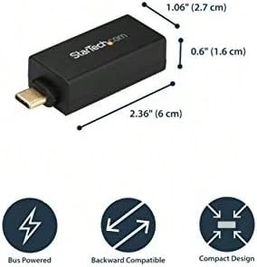 StarTech.com Adaptador de Red Ethernet USB-C - Adaptador de Red NIC Ethernet RJ45 USB Tipo C USB 3.0/USB 3.1 - Adaptador LAN Compatible con Thunderbolt 3 - Win/Mac/Chromebook - Negro - Ver 1