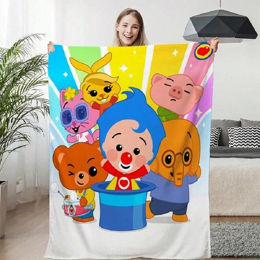 Warm Winter Blankets P-Plim P-Plims Knee Bed Fleece Custom Nap Camping Fluffy Soft Blankets Decorative Sofa Microfiber Bedding.Jpg - 白色 - 查看 1