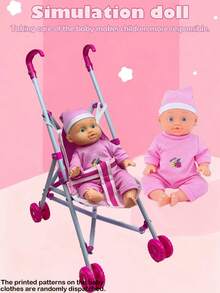 26厘米逼真娃娃，会小便、喝水、发出4种声音，配有奶瓶、奶嘴和粉色小床，是送给女孩的过家家礼物（衣服图案随机发送）。 - 粉色 - 查看 15