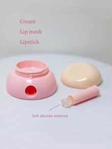 迷你可爱唇彩罐配柔软硅胶唇刷口红分装瓶，便携式旅行唇膜分装罐，适用于 3.5g（0.12oz） - 彩色 - 查看 3