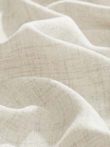 1pc/2pcs Japanese Style Solid Color Curtains, Minimalist Light Brown Linen Style Decorative Light Filtering Curtain Panels With Rods, Suitable For Living Room And Bedroom Window Decor - Beige - View 2