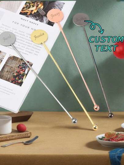 10 Pieces, 30 Pieces Personalized Stainless Steel Cocktail Mixers | Customized Engraved Names Or Brief Information | Personalized Bar Accessories, Unique Gifts For Friends And Family | Perfect For Birthdays, Anniversaries, Wedding Parties, Groomsmen And Bridesmaids Gifts