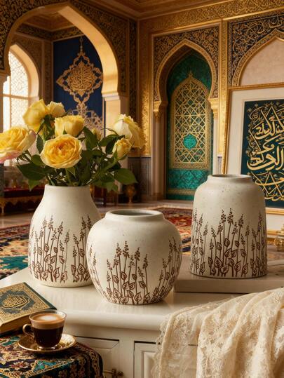 1 pieza Jarrón de cerámica vintage con acabado de esmalte agrietado pintado a mano - Decorado con motivos rústicos de hiedra de estilo granja para el Día de San Valentín. Jarrones decorativos perfectos como acento bohemio para el hogar. Ideal como centro floral para salas de estar, comedores, estudios, oficinas, alféizares, bodas, iglesias, exhibiciones de flores frescas/secas decorativas, o nueva decoración inspirada en el zen chino. Oferta navideña por tiempo limitado.