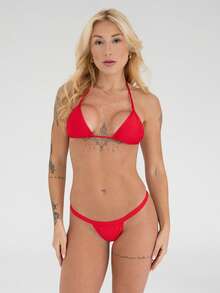 Women Bikini Sets - 紅色 - 查看 1