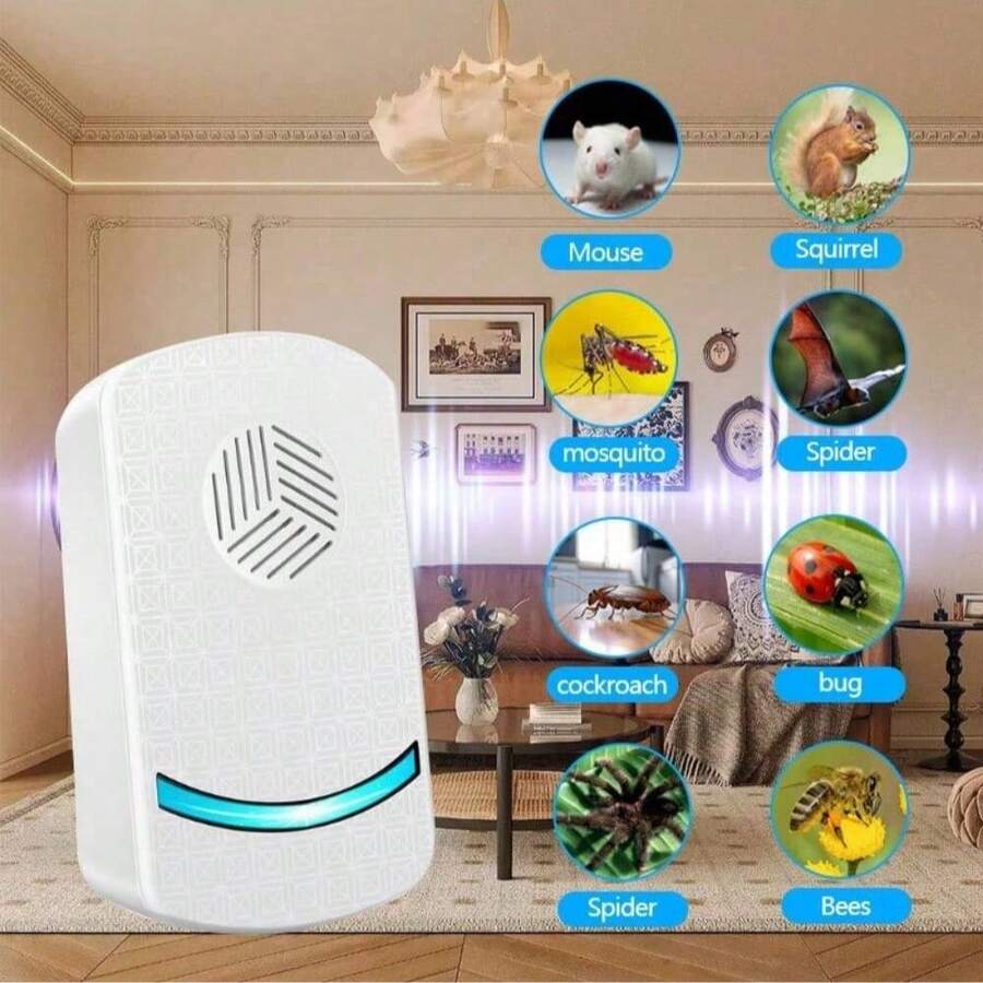 1/2/4/6/8pcs Ultrasonic Indoor Pest Repeller - Smart Frequency Conversion, Quiet Protection, New Generation Ultrasonic Pest Repeller With Dual-Wave Frequency Technology, Intelligent Scanning To Strongly Repel Mice, Cockroaches And Other Pests, Noise-Free, Energy-Efficient, 360° Full Coverage, Suitable For Kitchen, Bedroom, Hotel And Other Spaces, Providing A Quiet And Clean Living Experience. Christmas/Halloween/New Year Gift For Family, Friends And Partners. - US A Type Plug(110-127V) - View 1