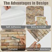 12 Pack Acoustic Panels, Sound Proof Wall Panels Self - Adhesive, Brick Pattern Sound Absorbing Panels Acoustic Treatment And Wall Decor, Brown