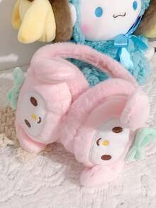 SANRIO 1pc Cute Cartoon Solid Color Hello Kitty Plush Ear Muffs, Casual Outdoor Bicycle Warm Earmuffs, Thick Fur Ear Covers, Suitable For Autumn/Winter - Multicolor - View 5
