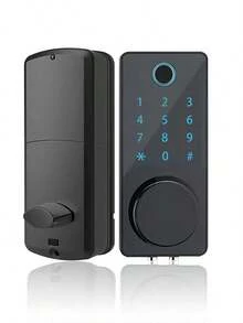 Cerradura Electrónica Inteligente automatica de sobreponer para puerta exterior| Chapa Digital Eléctrica | Celular, Huella, Código, Tarjeta, Llaves Físicas - por defecto - Ver 7