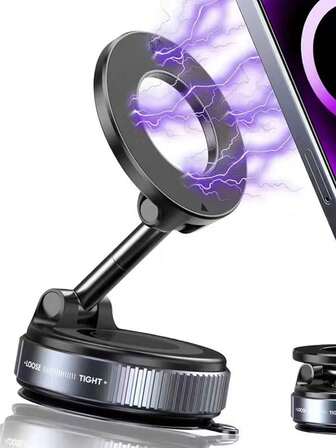 1 set 4 st. magnetiska telefonhållare med sugkopp - Innehåller 1 hållare, 1 magisk ring, 1 rengöringsduk, 1 gummidyna - N52 stark magnet, 360° justerbart stativ, användning året runt, lämplig för bilens instrumentbräda och skrivbord, universell stark magnetisk hållare för iPhone, Android, handsfree stabilt stativ för hemmet, kontoret, köket och resor