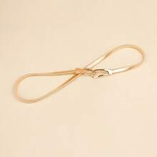 2pcs Of Women's Versatile Fashion Thin Belt Dress Stretch Women's Belt Metallic Gold Women's Belt