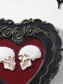1pc Halloween Decor Resin Heart Skull Wall Hanging, Handmade ABS Resin Heart Skull Ornament Living Room, Study, Shop And Halloween, Day Of Dead Decoration Home Decor Room Decor Christmas Decorations Home Christmas Gifts Christmas Decor