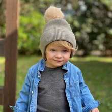 1顶婴儿毛球保暖带护耳帽可爱针织节日雪帽 - 1PC - 查看 7