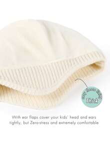 1顶婴儿毛球保暖带护耳帽可爱针织节日雪帽 - 1PC - 查看 9