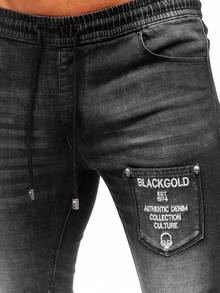 Spodnie BOLF Jeansy Jeansy Codzienne Street Casual Styl Wiosna Lato Jesień Zima Kieszenie Dopasowany krój Podarte