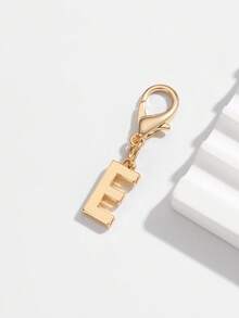 1pc Fashionable Minimalist 26 Small English Letter Shape Smooth Metal Keychain, Suitable For Women Car Key, Bag Decoration And Gift Christmas - Gold - View 27