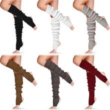 Long Leg Warmers Women 24 Inch Over Knee Knit Ribbed Leg Warmer Stirrup Yoga 80s Party Dance Ballet Supply - 簡單的顏色 - 查看 12