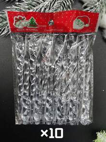 1件圣诞装饰透明冰棒挂件，水晶雪花亚克力吊坠，适用于圣诞树，适合装饰圣诞树、冬季、新年派对、家居及房间装饰，圣诞装饰品，圣诞礼物，圣诞装饰 - 透明冰條 - 查看 15