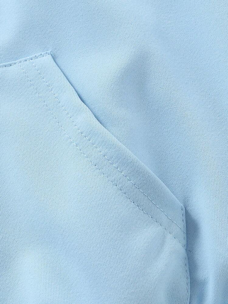 Sudadera con capucha de estilo de dibujos animados de niño con imagen de niño de píxeles y estampado de monedas de oro para niño preadolescente, ropa de estudiante de manga larga para otoño e invierno - Azul - Añade 6