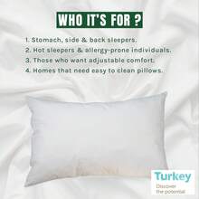 CAQQA Ultra Soft Pillow Set Of 2 (50x75 Cm) – Washable, Color Options, Decorative & Premium Quality For Home & Hotel - White - View 2