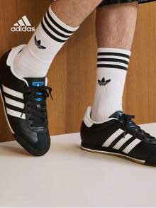 阿迪达斯 (ADIDAS) Adidas Originals Kick 74 合成皮革，耐用透气低帮滑板鞋，男女通用，黑色 K 74 鞋，经典运动鞋 - 黑與白 - 查看 3