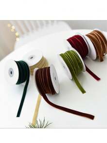 植绒丝带花 - 手工涤纶圣诞树装饰品，DIY 礼品包装和珠宝制作，经典风格，无需用电，是节日装饰、圣诞节装饰的理想之选，非常适合圣诞节和感恩节。 - 彩色 - 查看 7