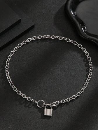 1 件欧美时尚万圣节新月星星吊坠项链，男女不锈钢珠链，极简奢华小众十字架吊坠锁骨链，家庭节日生日礼物